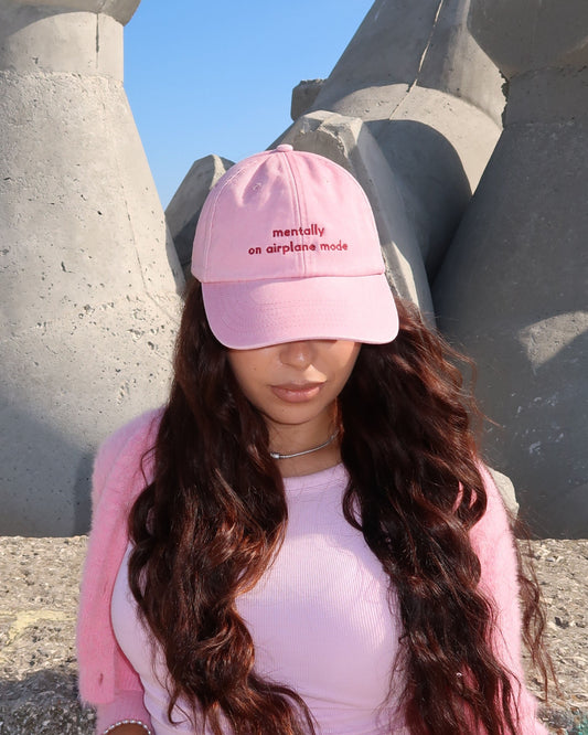 Mentally on Airplane Mode - Vintage Dusky Pink