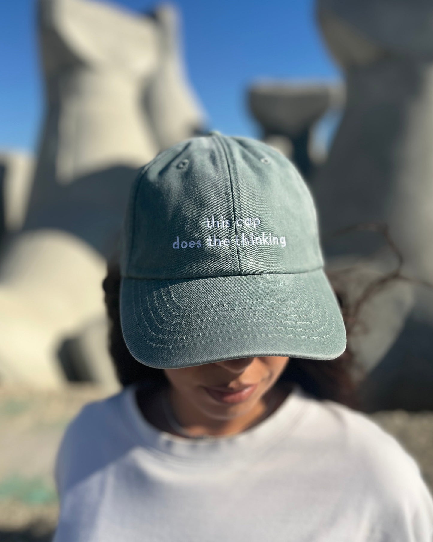 This Cap Does The Thinking - Vintage Sage Green
